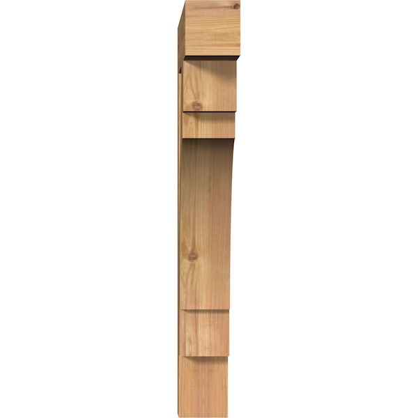 Merced Block Smooth Bracket, Western Red Cedar, 3 1/2W X 20D X 28H